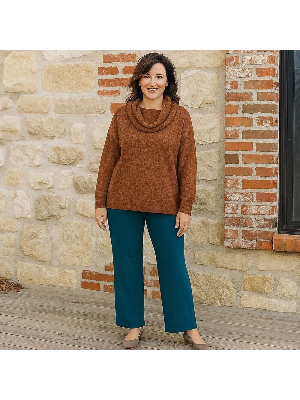 EUC Chico’s Teal Pull-On Pants Size Medium | Elastic Waist Comfort Fit